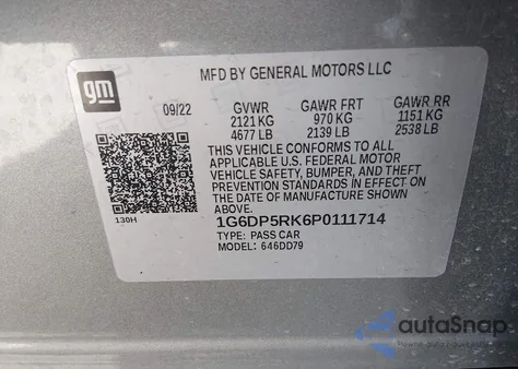 2023 Cadillac Ct5 Sport z USA, uszkodzony, nr VIN 1G6DP5RK6P0111714